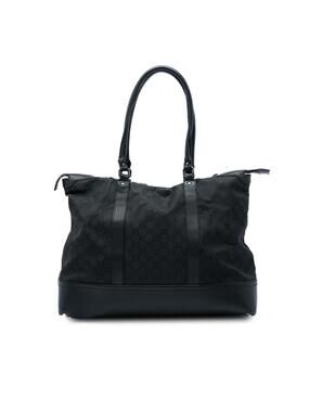 Gucci Gg Canvas Tote Pre-Loved Black #320511G55B